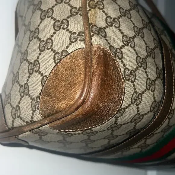 Authentic Gucci Sherry Line Boston Bag – Vintage GG Monogram Canvas Satchel - Picture 13 of 16